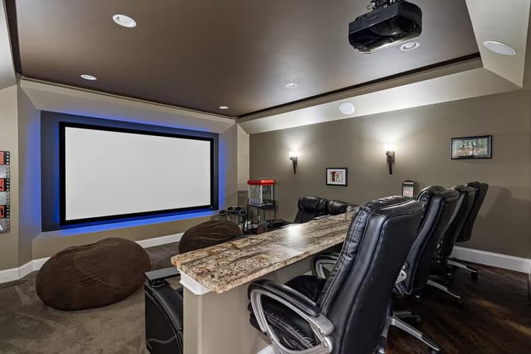 Private theater room at Kairos Estate